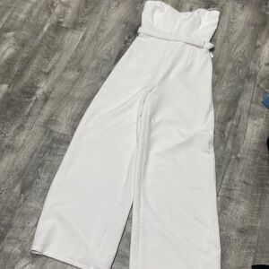 Elegant White Strapless Jumpsuit